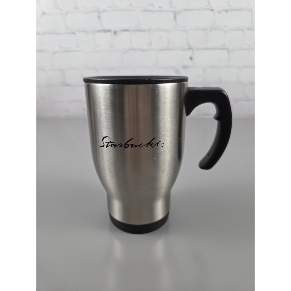 Vtg RARE Starbucks Stainless Steel Travel Mug, 16 oz. w/Lid
